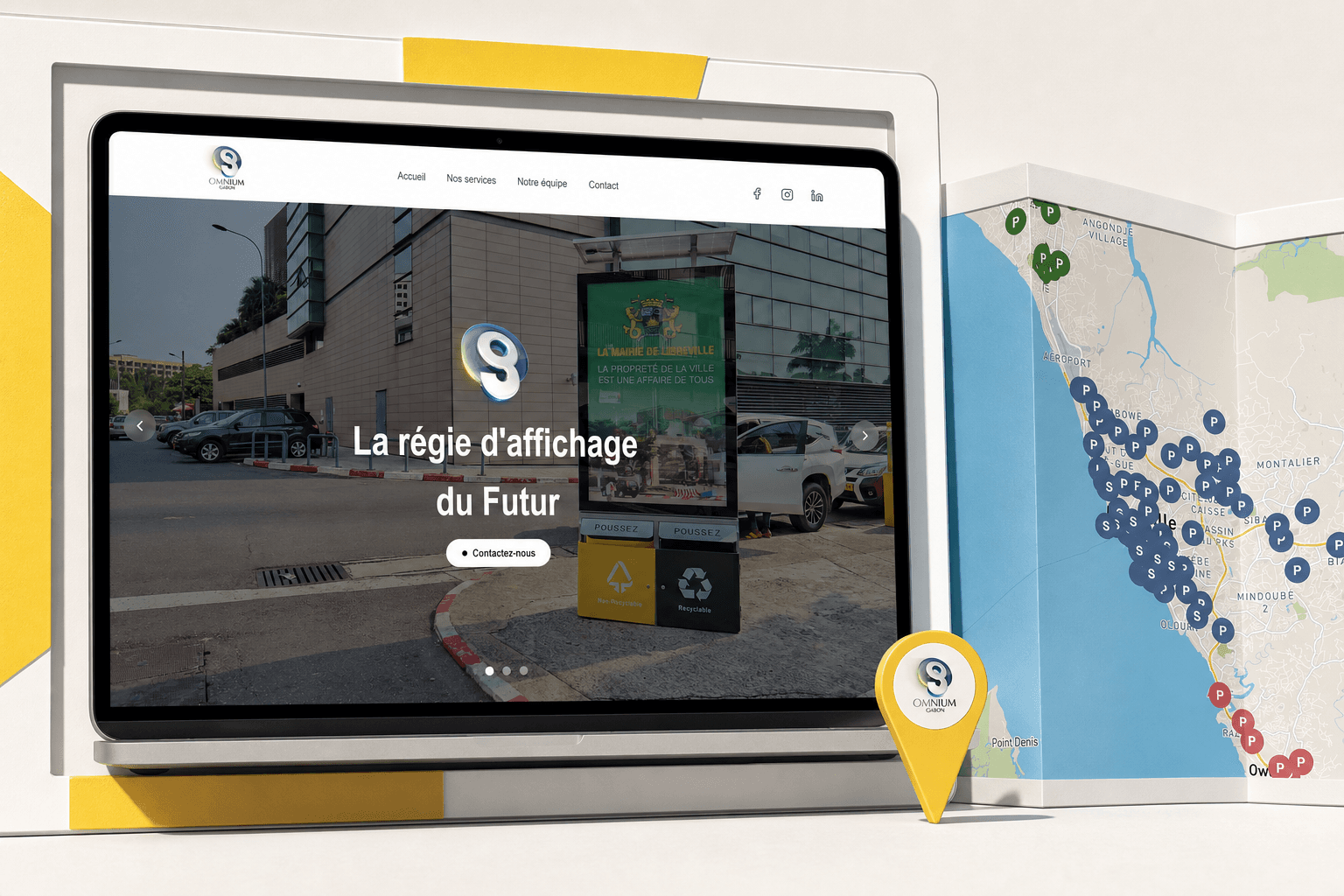OMNIUM GABON — Vitrine & cartographie publicitaire